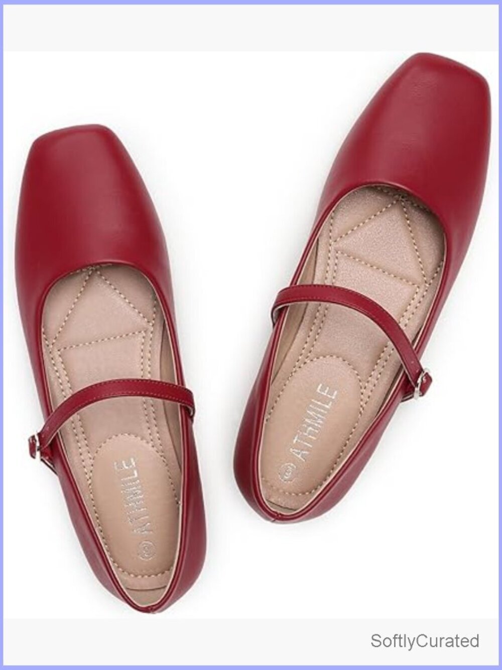 Adjustable Strap Ballet Flats with Memory Foam for Work Office Casual